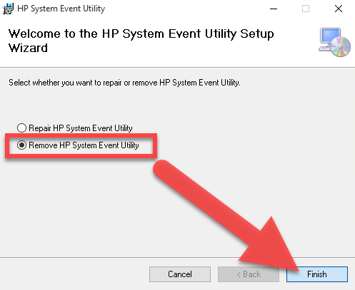 HP System Event Utility