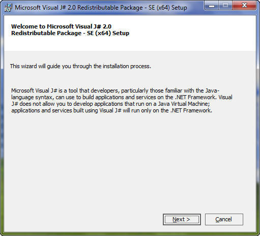 Microsoft Visual J# Redistributable Package - SE