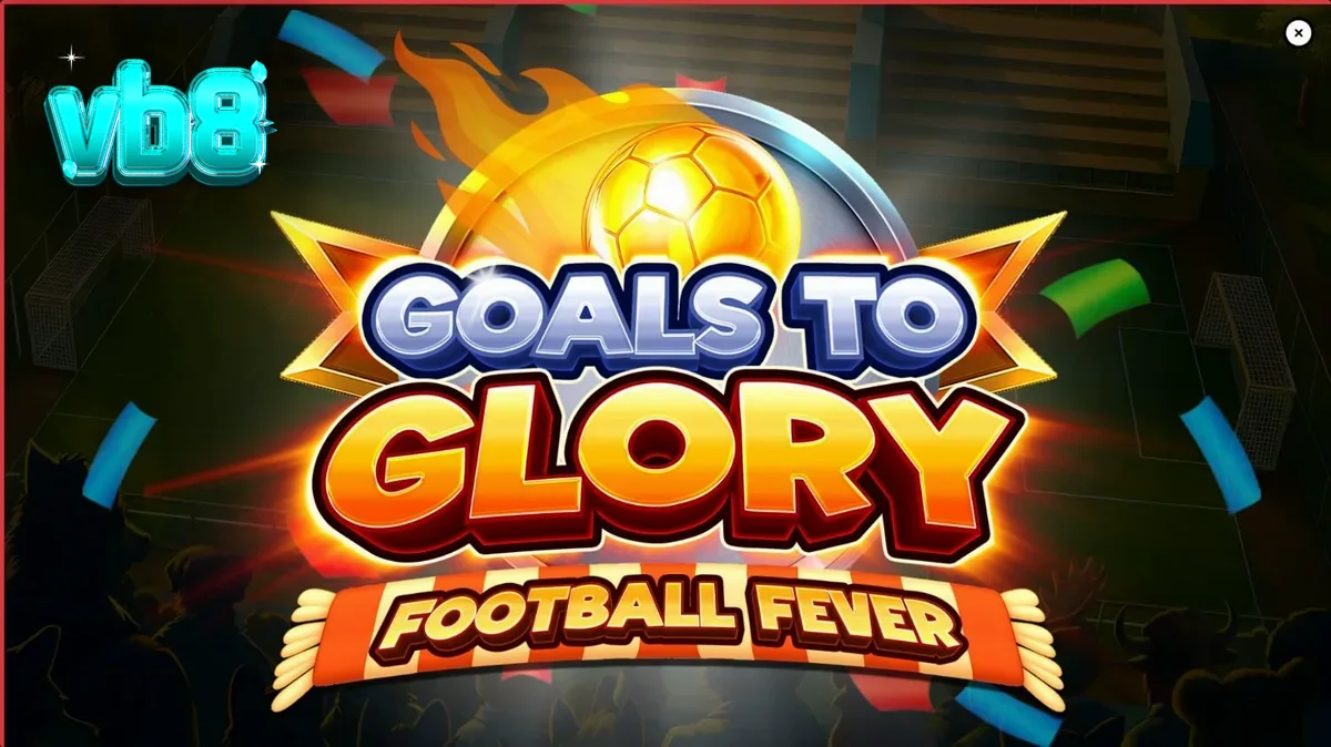 Goals to Glory Football Fever স্লট গেমের একটি রঙিন এবং প্রাণবন্ত দৃশ্য যেখানে অ্যানথ্রোপমোরফিক প্রাণীরা ফুটবল খেলছে।